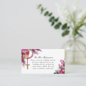 Magenta Katholic Wedding Website QR Enclosure Card Visitenkarte (Stehend Vorderseite)