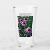 Magenta Kegelblumen Glas Tasse (Vorderseite)