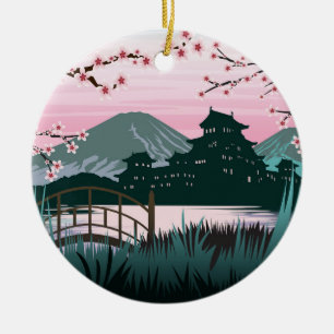 Magenta Keramik Ornament