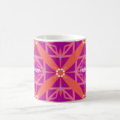 Magenta Key of Life Kaleidoskop Monogramm Kaffeetasse (Mittel)