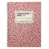 Magenta-Komposition-Notebook mit Label Notizblock (Vorderseite)