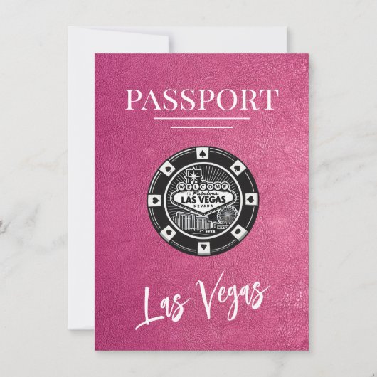 Magenta Las Vegas Passport Save the Date (Vorderseite)
