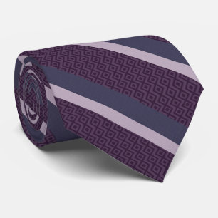 Magenta-Lavendel-Streifen auf Mauve-Diamant-Muster Krawatte
