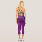 Magenta Leather Design Capri Leggings (Rückseite)