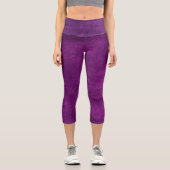Magenta Leather Design Capri Leggings (Vorderseite)