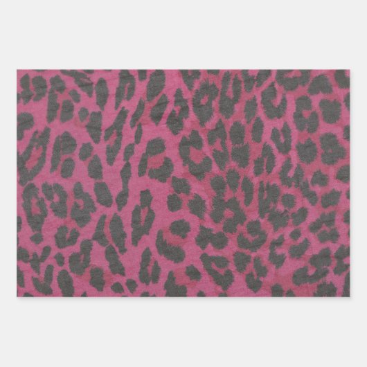 Magenta Leopard Geschenkpapier Set (Vorderseite 2)