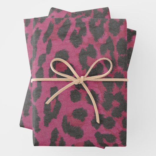 Magenta Leopard Geschenkpapier Set (Beispiel)