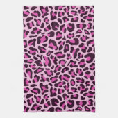 Magenta Leopard Print Retro Küchentuch (Vertikal)