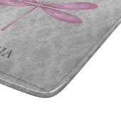 Magenta Libelle Damast Schneidebrett (Ecke)