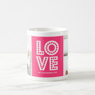 Magenta Liebe Marquee Valentine's Day Custom Foto Kaffeetasse