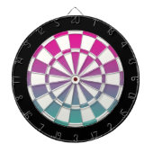 Magenta Lila Aquamarin Schwarz und Weiß Dartscheibe (vorne)