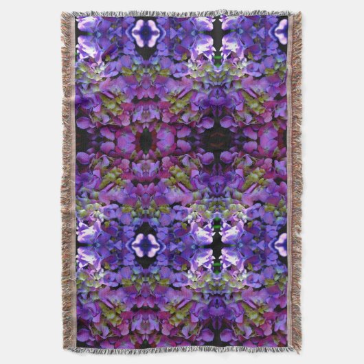 Magenta Lila-blaugelbe Hydrangeas-Blume Decke (Vorderseite Vertikal)