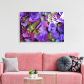 Magenta Lila-blaugelbe Hydrangeas-Blume Leinwanddruck (Insitu (Wohnzimmer))