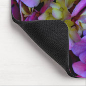 Magenta Lila-blaugelbe Hydrangeas-Blume Mousepad (Ecke)
