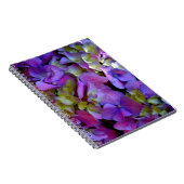 Magenta Lila-blaugelbe Hydrangeas-Blume Notizblock (Rechte Seite)