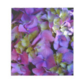 Magenta Lila-blaugelbe Hydrangeas-Blume Notizblock (Vorderseite)
