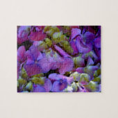 Magenta Lila-blaugelbe Hydrangeas-Blume Puzzle (Horizontal)