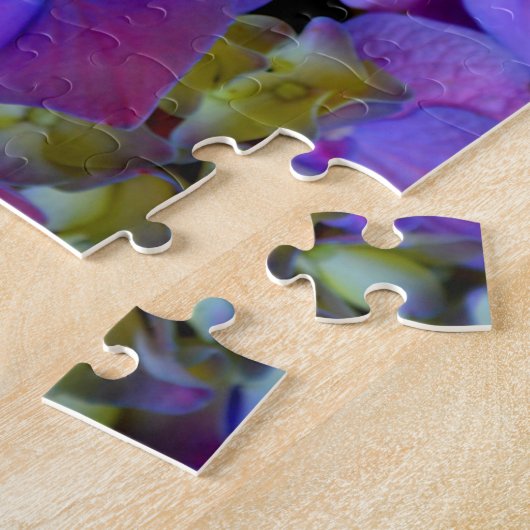 Magenta Lila-blaugelbe Hydrangeas-Blume Puzzle (Seite)