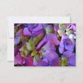 Magenta Lila-blaugelbe Hydrangeas-Blume Save The Date (Rückseite)