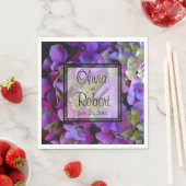 Magenta Lila-blaugelbe Hydrangeas-Blume Serviette (Beispiel)