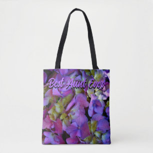 Magenta Lila-blaugelbe Hydrangeas Blume Tante Tasche