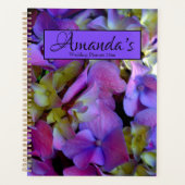 Magenta Lila Blue Hydrangeas Blume Hochzeit Planer (Vorderseite)
