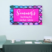 Magenta Lila Blue Mermaid Scales Beach Geburtstag Banner (Messeveranstaltung)