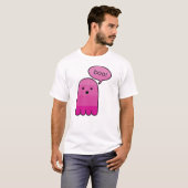 Magenta Lila Boo Ghost Halloween T-Shirt (Vorne ganz)