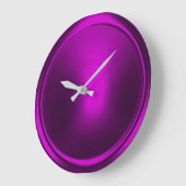 Magenta Lila Button Große Wanduhr (Winkel)
