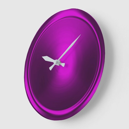 Magenta Lila Button Große Wanduhr (Winkel)