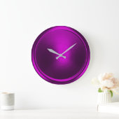Magenta Lila Button Große Wanduhr (Zuhause)