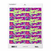 Magenta Lila Green Modern Paisley Monogram (Vorne)