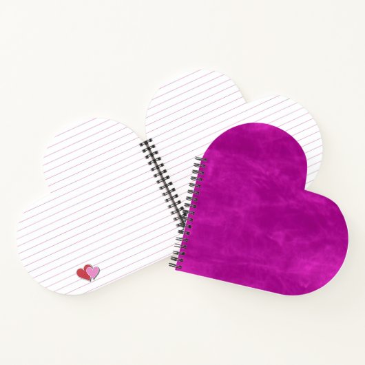 Magenta Lila Heart Notizblock (Innenseite)