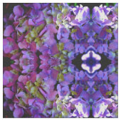 Magenta Lila Hydrangeas lila-gelb Stoff (Nahaufnahme)