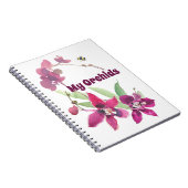 Magenta Lila Personalisierte Orchideenbiene Notizblock (Rechte Seite)