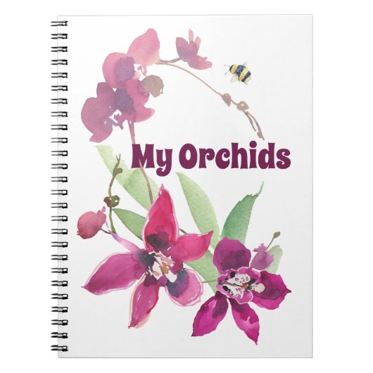 Magenta Lila Personalisierte Orchideenbiene Notizblock (Vorderseite)