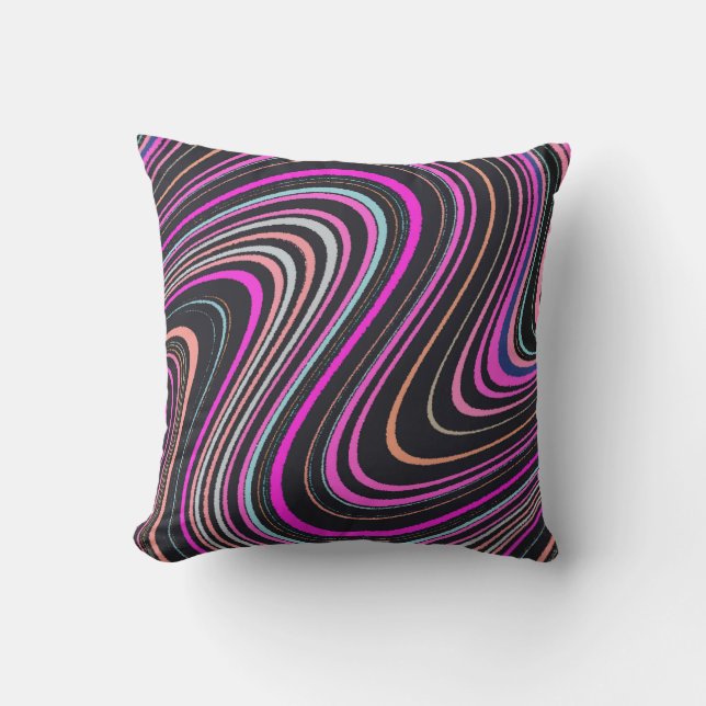 Magenta Lila Pink Blue Pattern Kissen (Vorderseite)