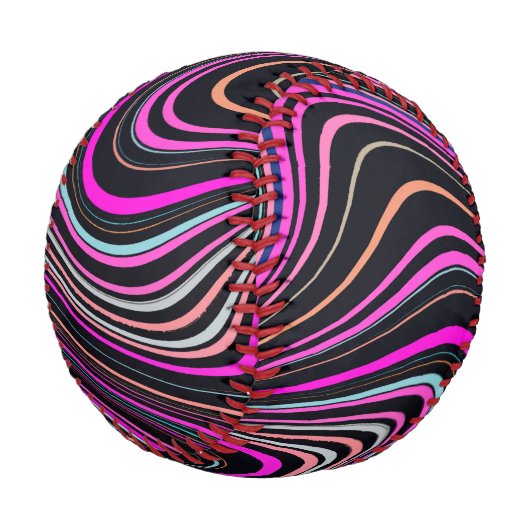 Magenta Lila Pink Navy Muster Baseball (Schrägansicht)