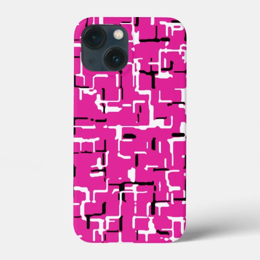 Magenta Lila Pink Schwarz-weiß Case-Mate iPhone Hülle (Rückseite)