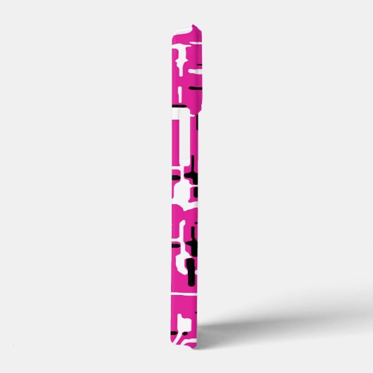 Magenta Lila Pink Schwarz-weiß Case-Mate iPhone Hülle (Rückseite / Rechts)