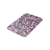 Magenta Lila rosa gestanztes Glasmuster Badematte (Schrägansicht)