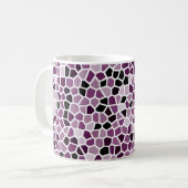 Magenta Lila rosa gestanztes Glasmuster Kaffeetasse (Vorderseite Links)