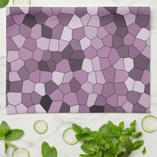 Magenta Lila rosa Muster Geschirrtuch (Gefaltet)