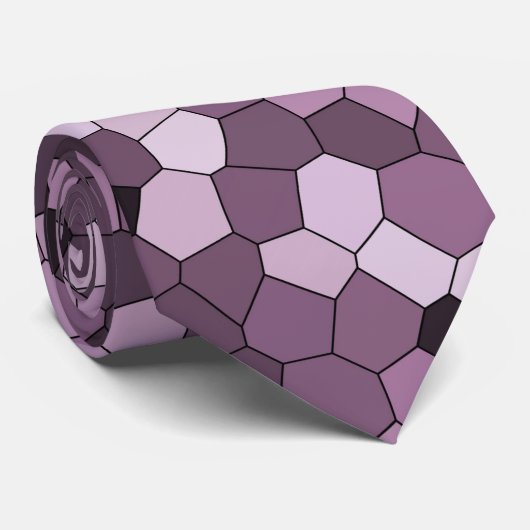 Magenta Lila rosa Muster Krawatte (Gerollt)