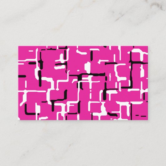 Magenta Lila rosa Schwarz-weißes Muster Visitenkarte (Vorderseite)