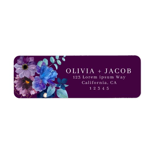 Magenta lila stylische Script-Rücksendeadresse (Vorne)