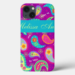 Magenta Lila Türkis Modernes Paisley Muster Case-Mate iPhone Hülle