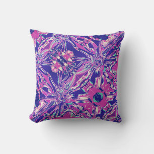 Magenta Lila Weiße Blume Stumpfer Diagonal Kissen