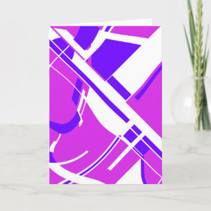 Magenta Lila White Slanted Bold Geometric Shapes Karte