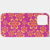 Magenta Lila Yellow Groovy Blume Pattern Case-Mate iPhone Hülle (Rückseite (Horizontal))